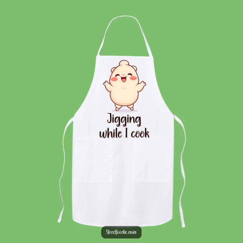 Funny Dumpling Jig Apron: Cook with Joy and Whimsical Character Art