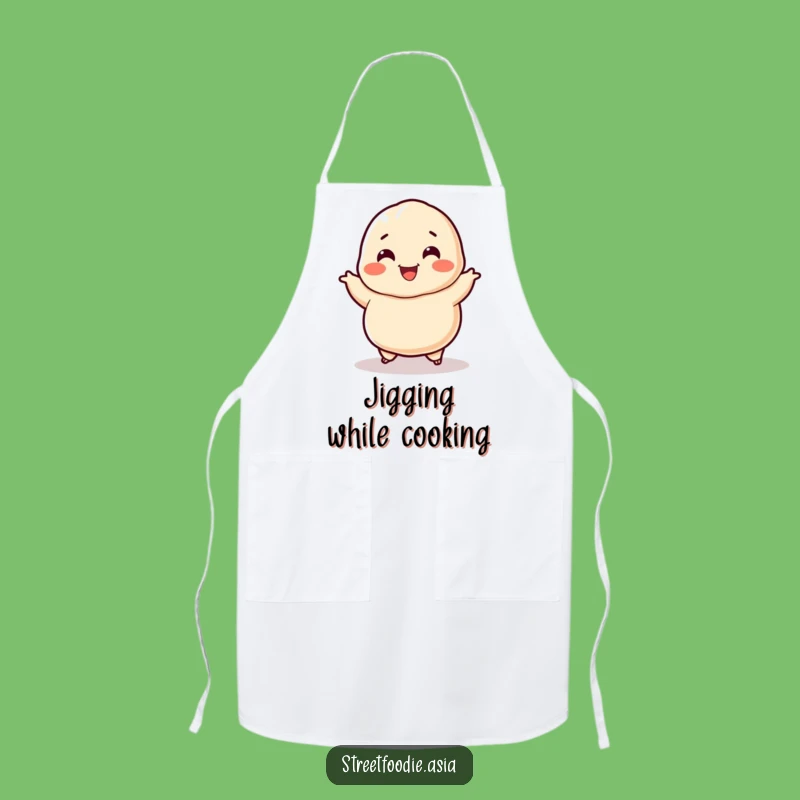 Funny Dumpling Apron: Jigging Chef Character, Hilarious Kitchen Gift