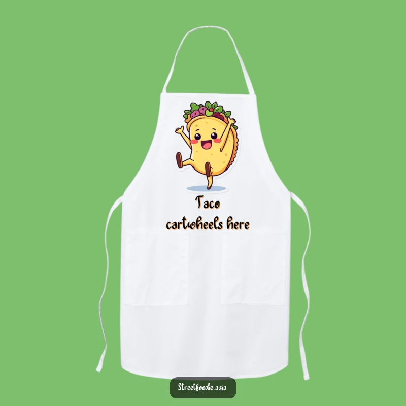 Funny Taco Cartwheel Apron: Cook with Fiesta Spirit and Foodie Flair