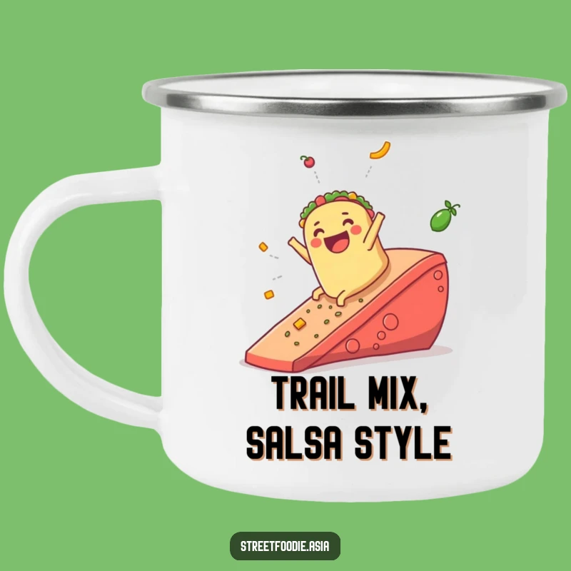 Funny Burrito Salsa Camping Mug: Durable & Humorous Outdoor Drinkware Gift