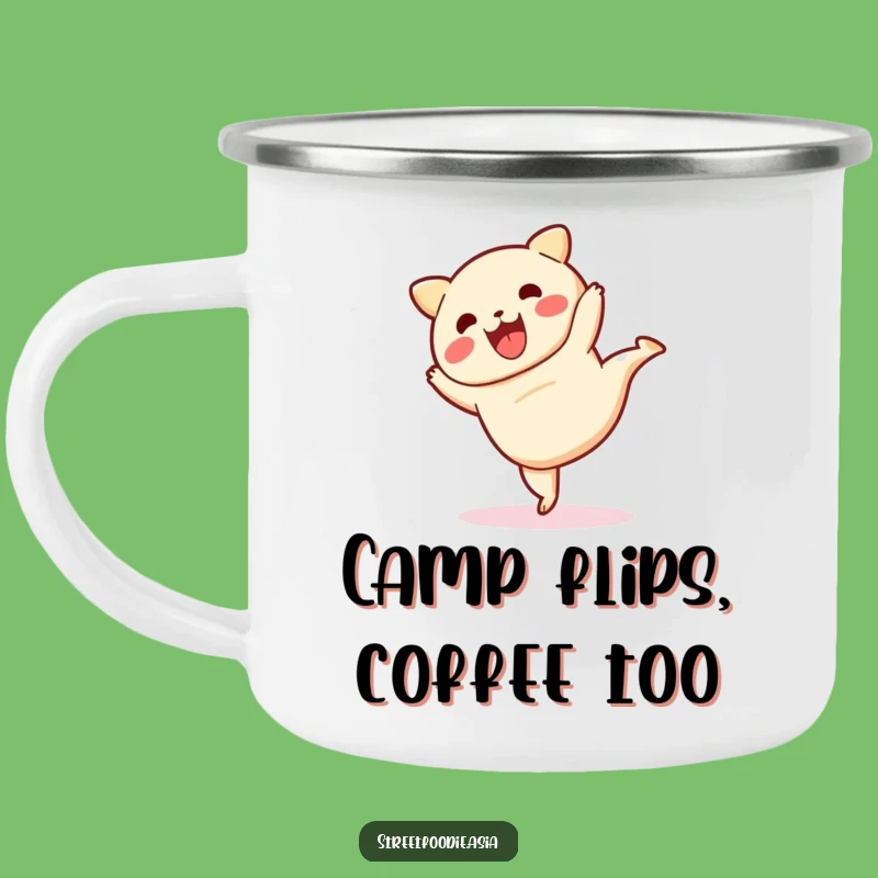 Funny Dim Sum Cartwheel Camping Mug: Adventure Fuelled by Humor