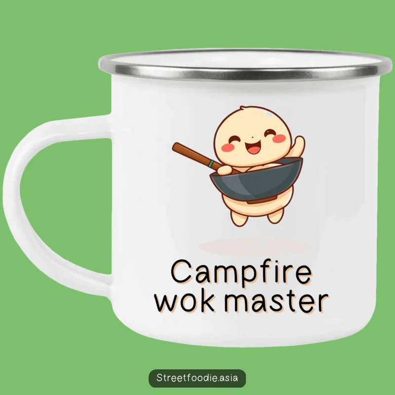 Funny Dumpling Wok Camping Mug: Durable & Humorous Outdoor Drinkware Gift