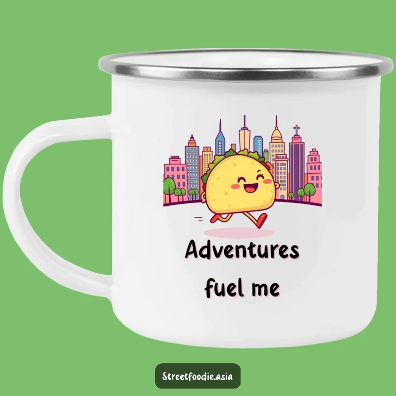 Funny Taco Adventure Camping Mug: Durable & Humorous Outdoor Drinkware Gift