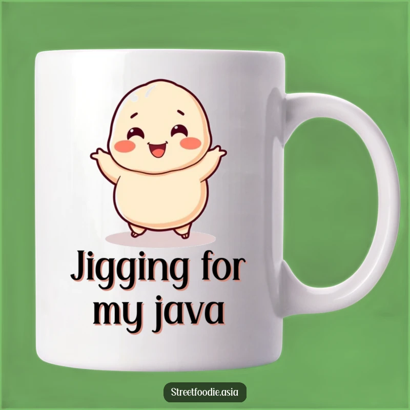 Funny Dumpling Mug: Happy Jigging Character, Perfect Hilarious Gift for Foodies