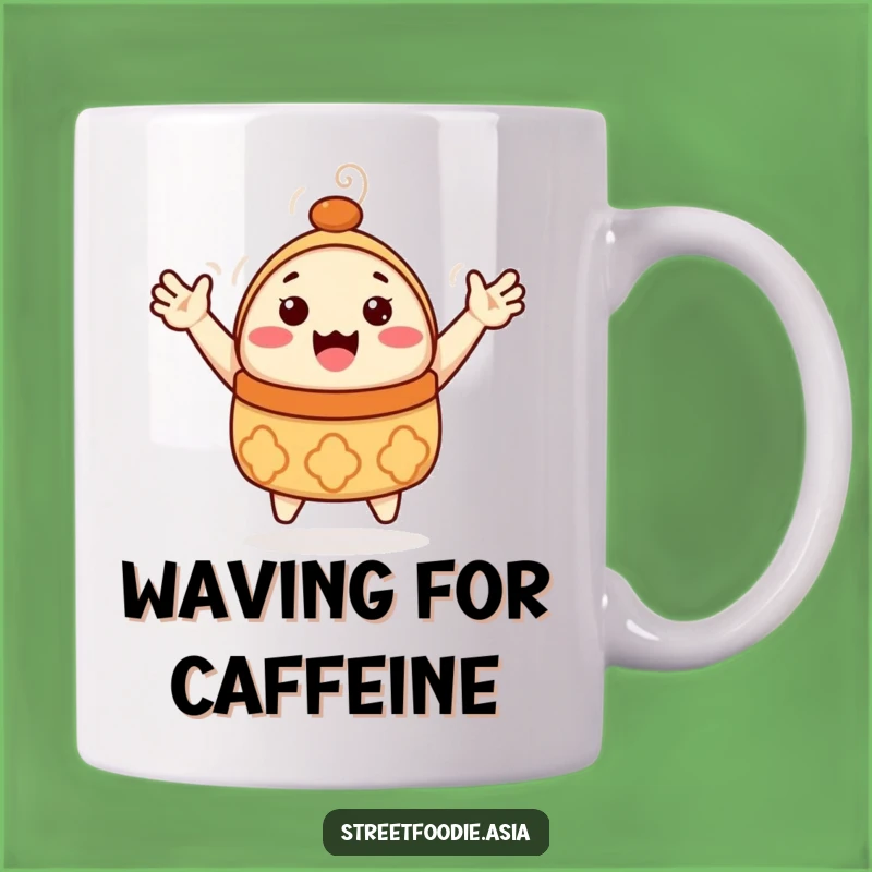Funny Dim Sum Mug: Waving Character, Perfect Hilarious Gift for Foodies