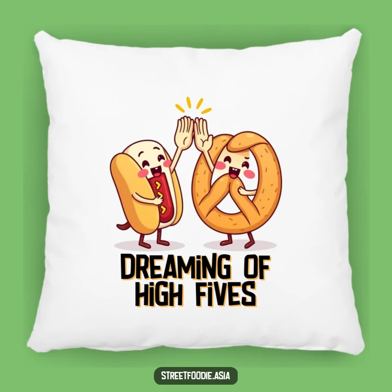Funny Street Food High-Five Pillow: Cozy Comfort with a Side of Humor