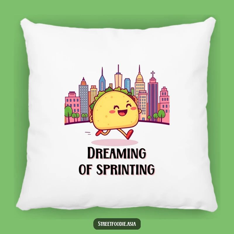 Funny Taco City Adventure Pillow: Soft, Comical Decor for Couch & Bed Gift