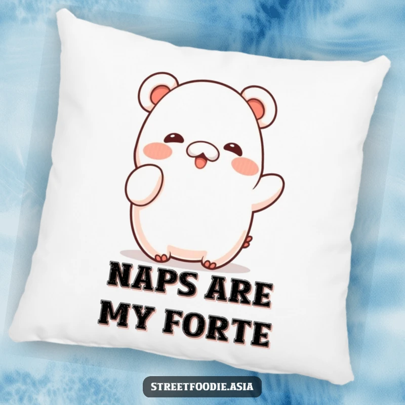 Funny Pillow featuring a shy bao character giving a sweet, gentle wave, designed for comfort with an adorable, humorous touch.