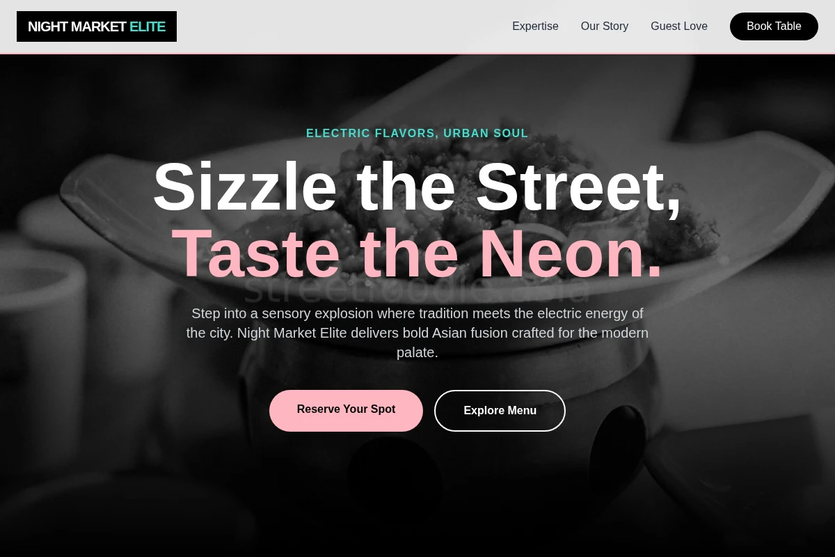 Neon Asian Fusion Food