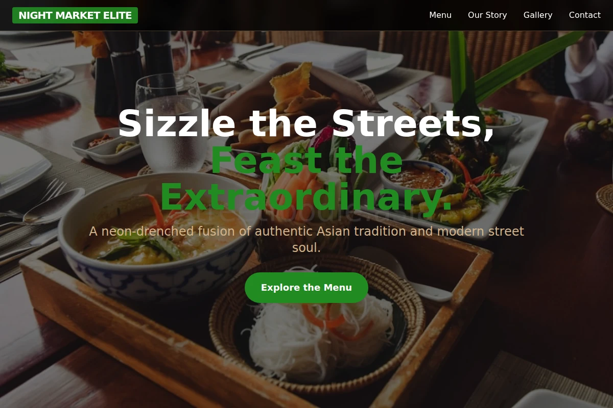 Neon Asian Fusion Food