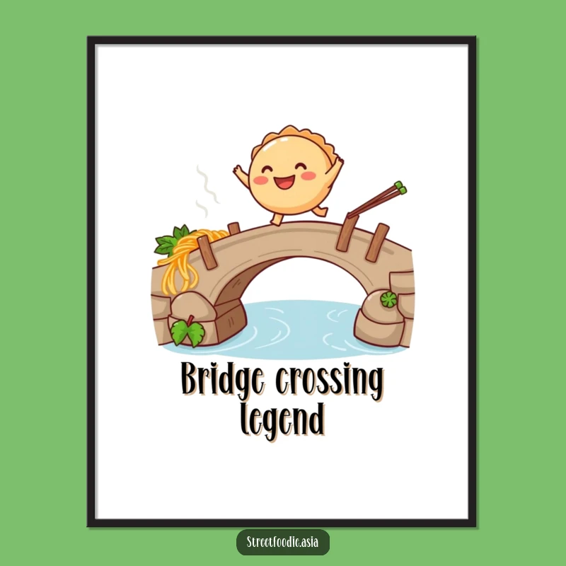 Funny Empanada Noodle Leap Digital Print: Instant Humorous Wall Art Decor Gift