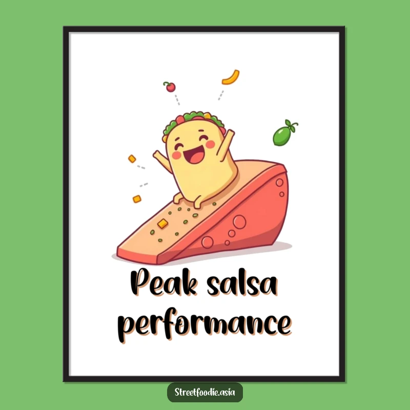 Funny Burrito Salsa Ramp Digital Print: Instant Humorous Wall Art Decor Gift
