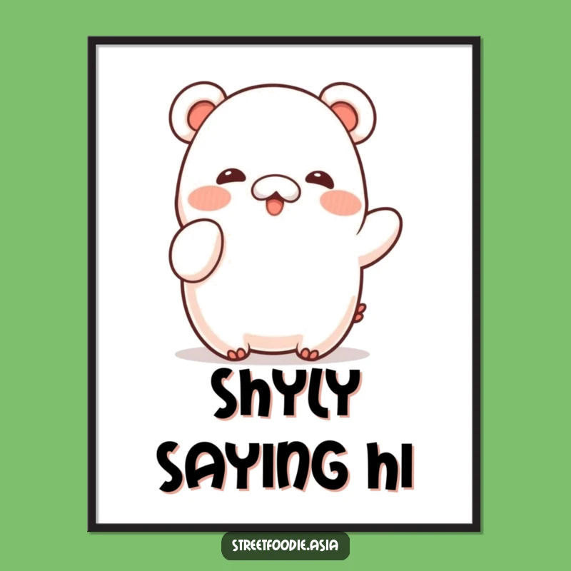 Funny Shy Bao Wave Digital Art: Instant Gentle Charm for Your Space