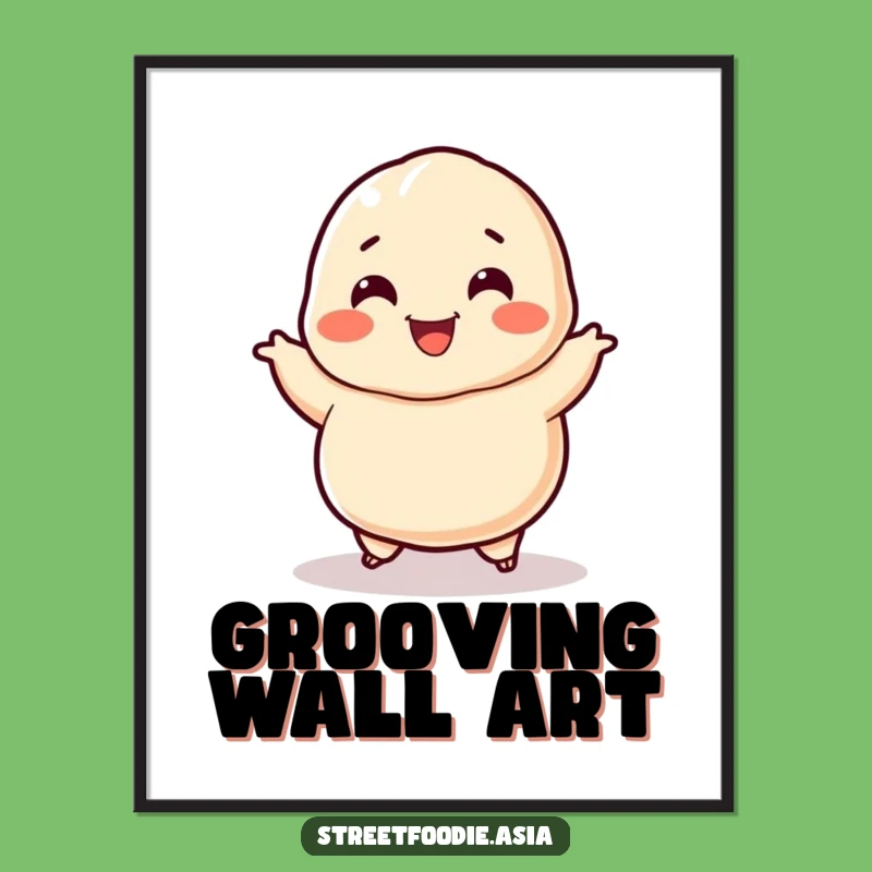 Funny Dumpling Poster: Jigging Character Art, Hilarious Wall Decor Gift