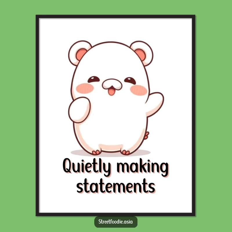 Funny Shy Bao Wave Poster: Charming Wall Art for a Gentle Ambiance