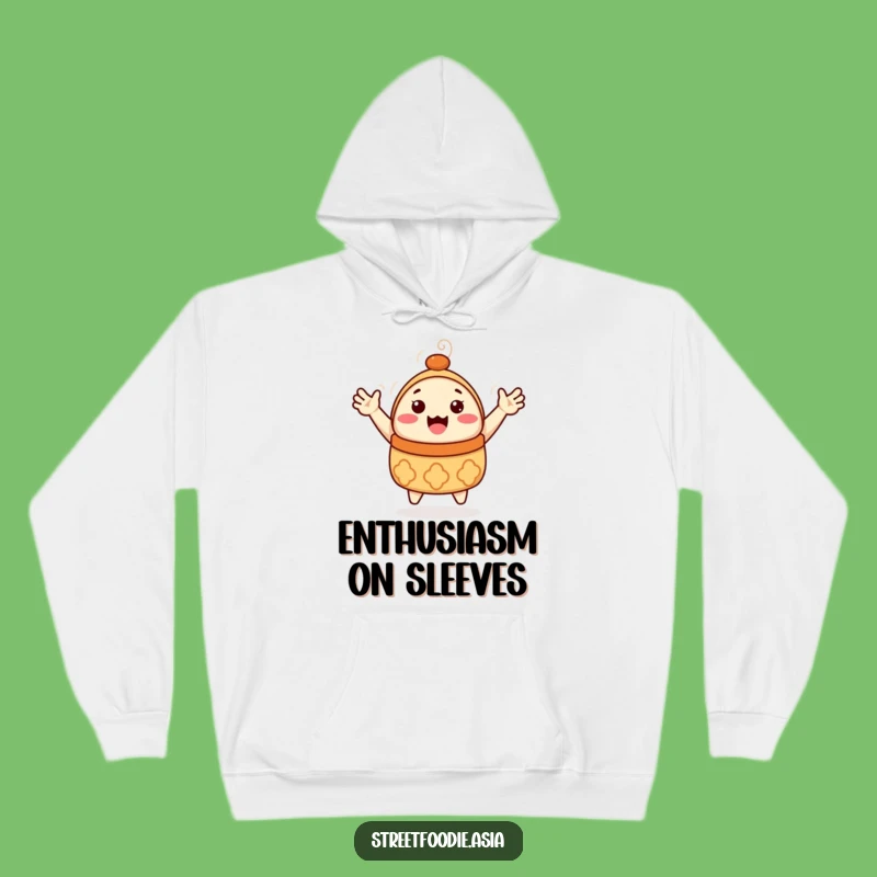 Funny Dim Sum Hoodie: Cozy Waving Character for Warm, Playful Gifts