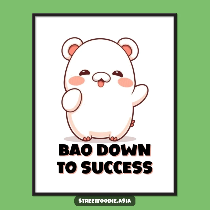 Free Printable Bao Wall Art: Shy Waving Character Downloadable Decor