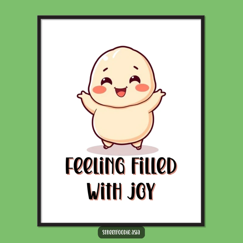 Free Printable Dumpling Wall Art - Funny Jigging Downloadable Decor for Kitchen or Cafe