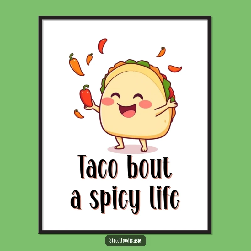 Free Printable Wall Art: Juggling Taco Design for a Fun Downloadable Decor