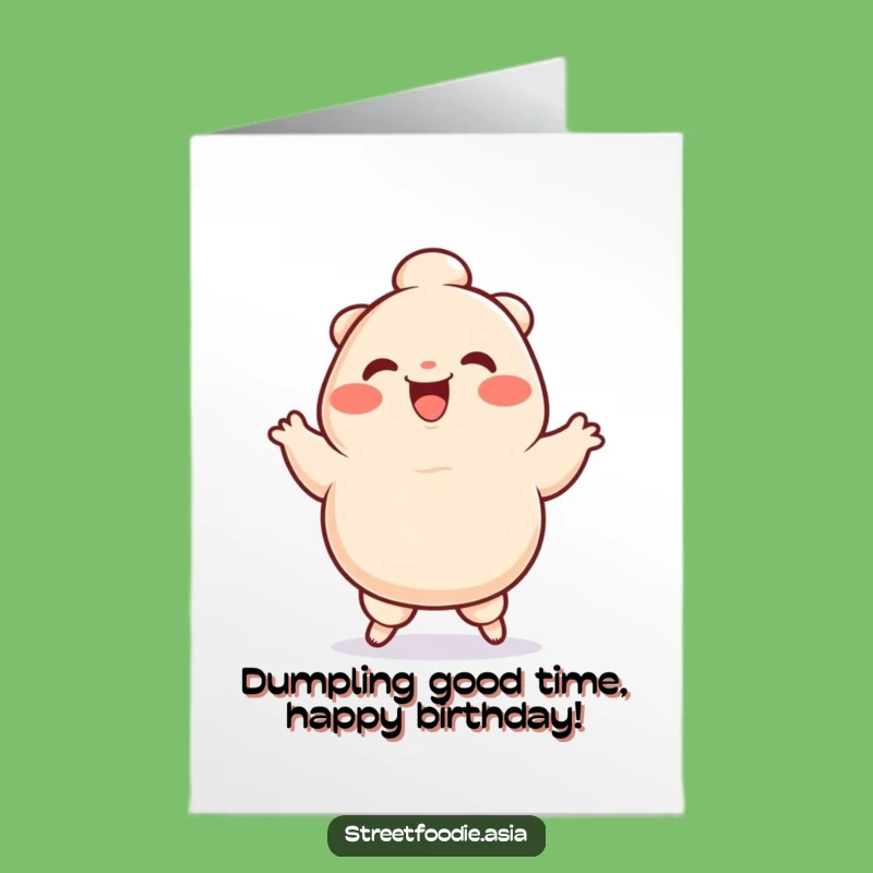 Free Printable Dumpling Birthday Card: Funny Jiggy Character Downloadable Greeting