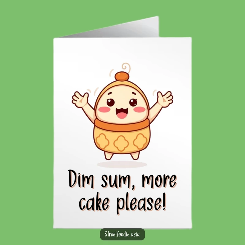 Free Printable Birthday Dim Sum Card - Funny Waving Gift for Food Enthusiasts