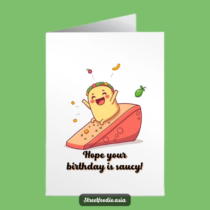 Free Printable Birthday Burrito Card: Funny Salsa Slide, Downloadable Gift for Fiesta Fun