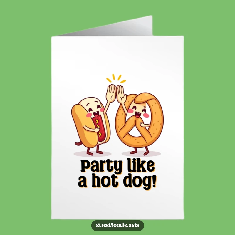 Free Printable Street Food Birthday Card: High-Five Fun Downloadable Greeting