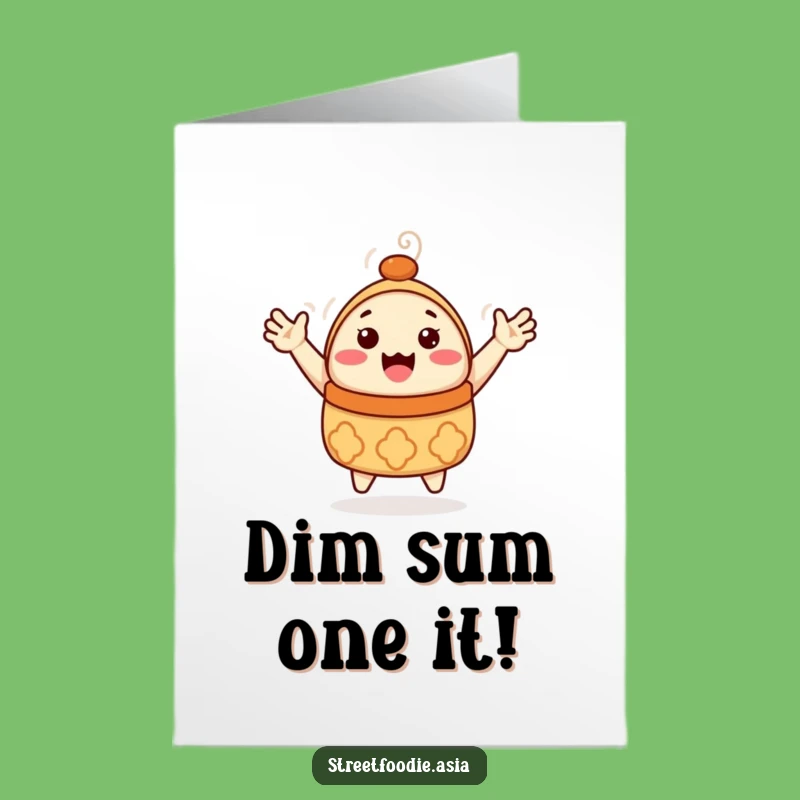Free Printable Congrats Dim Sum Card - Funny Waving Downloadable Gift for Achievements