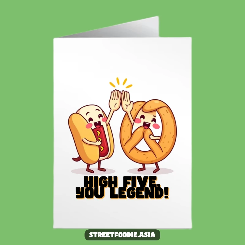 Free Printable Street Food Congrats Card: High-Five Fun Downloadable Greeting