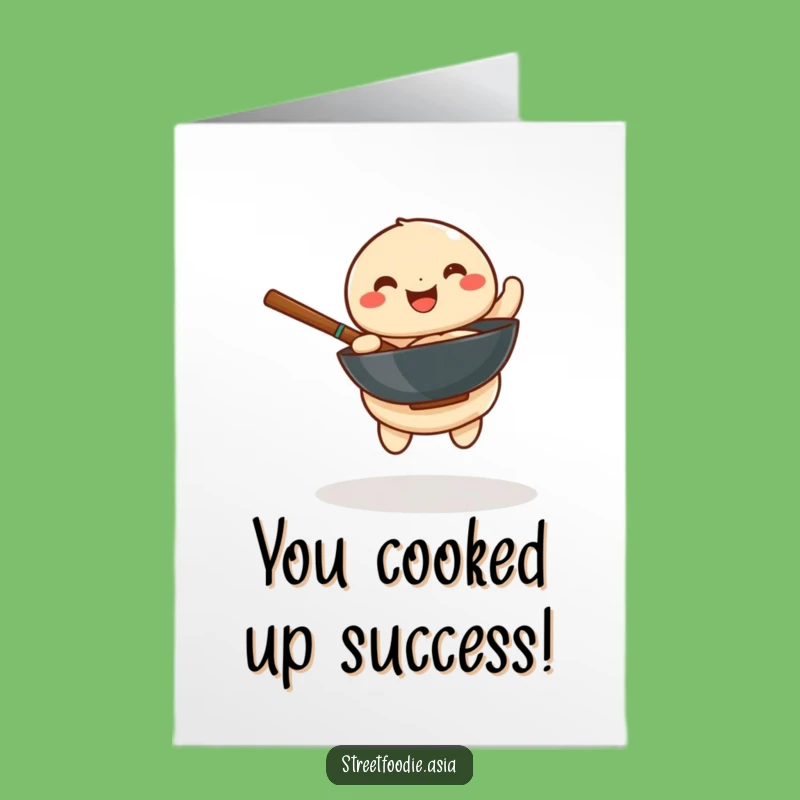 Free Printable Congrats Dumpling Card: Funny Wok Spinner, Downloadable Art for Achievements