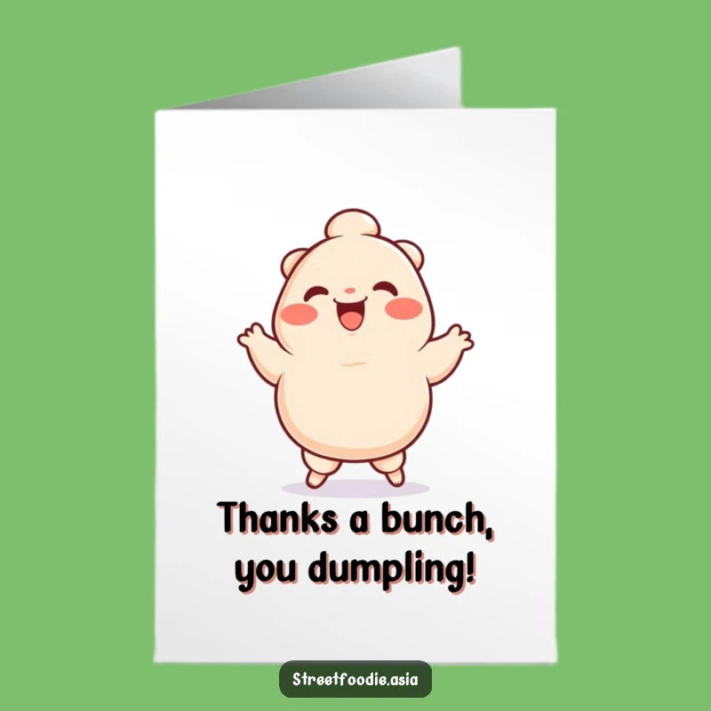 Free Printable Dumpling Thank You Card: Funny Jiggy Character Downloadable