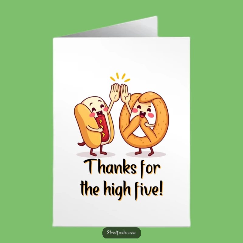 Free Printable Street Food Thank You Card: High-Five Fun Downloadable