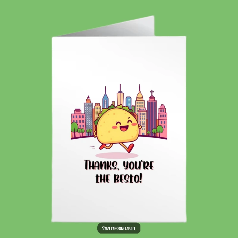Free Printable Thank You Taco Card: Funny Speedy Taco, Downloadable Art for Gratitude
