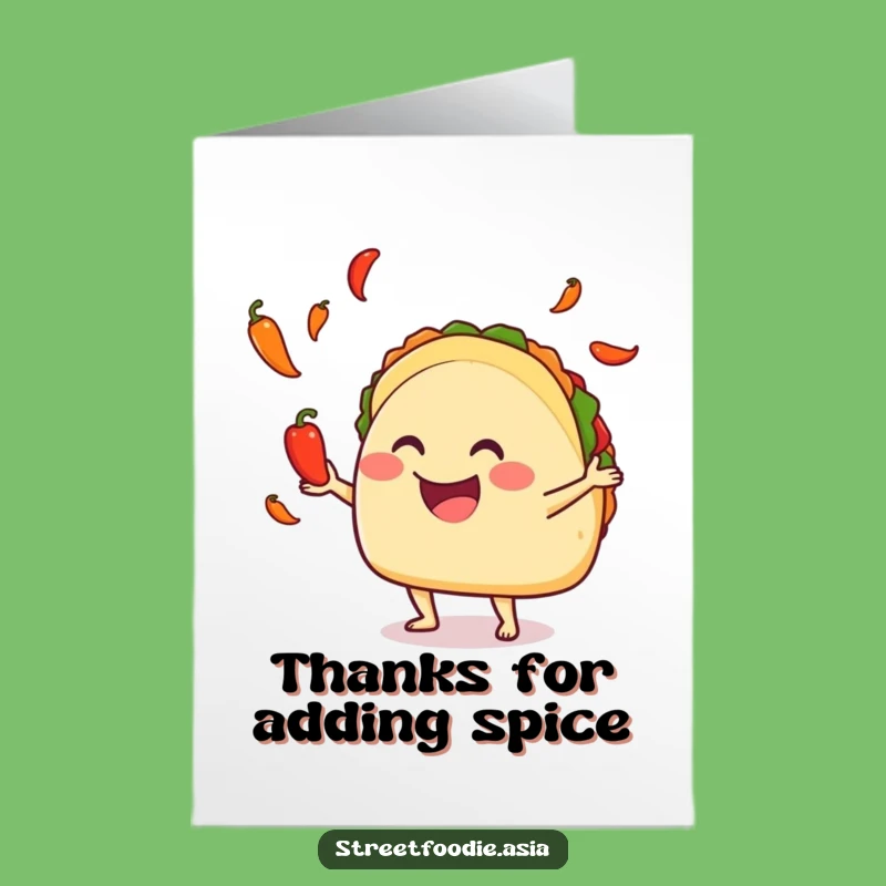 Free Printable Thank You Card: Juggling Taco for a Grateful Downloadable Gift