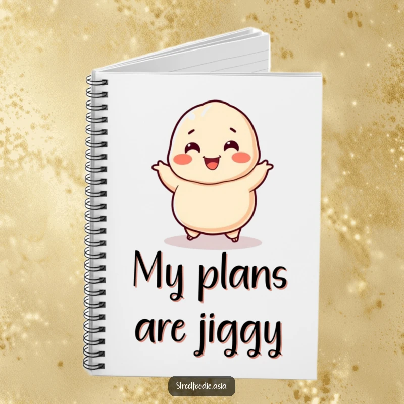 Funny Dumpling Notebook: A notebook with a smiling dumpling character doing a happy jig. Great for notes and as a funny gift.