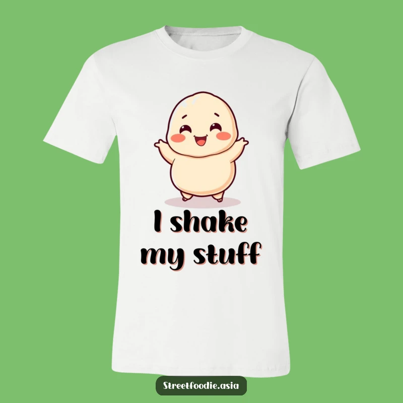 Funny Dumpling T-Shirt: Happy Jigging Character Tee, Playful Gift for Foodies