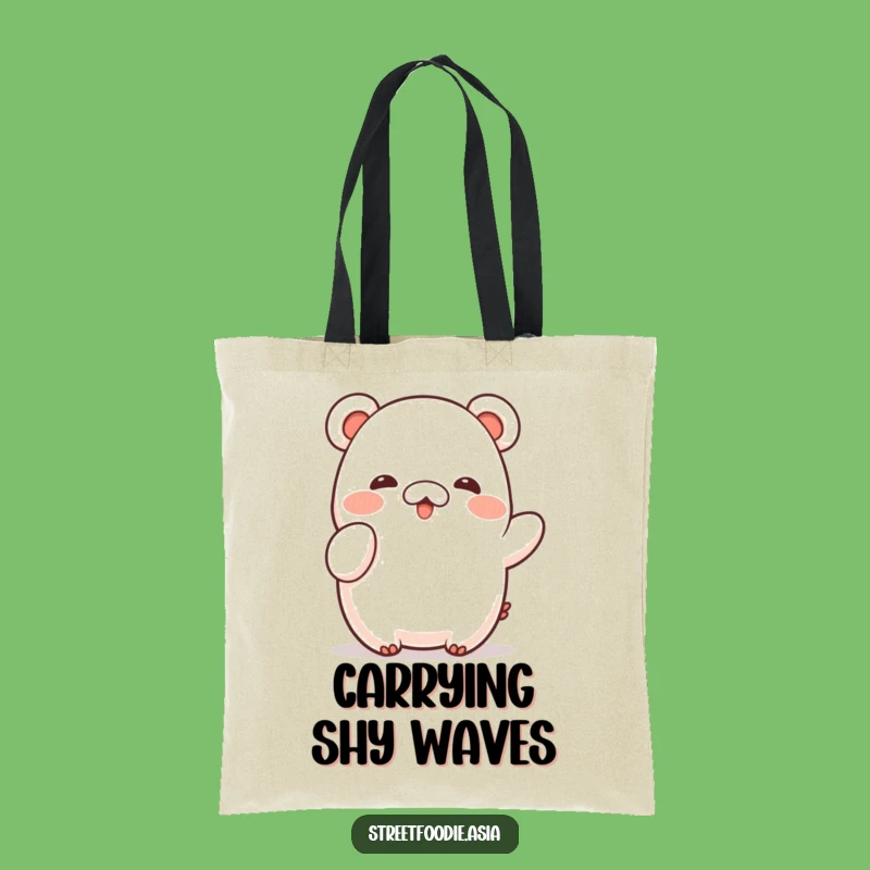 Funny Shy Bao Wave Tote Bag: Carry Your Essentials with Sweet Charm