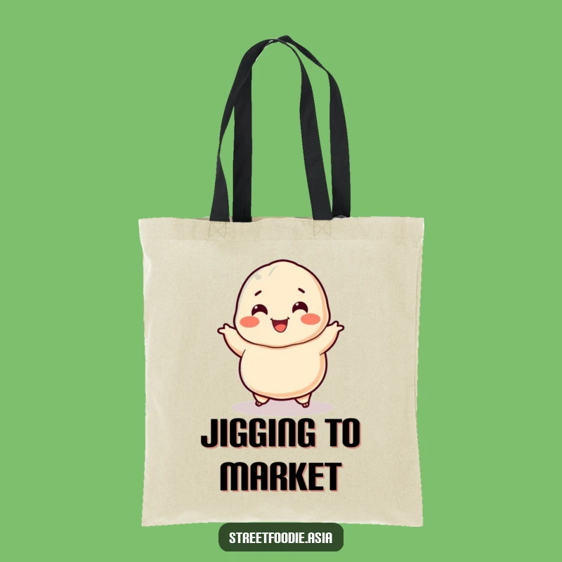 Funny Dumpling Tote Bag: Jigging Character, Perfect for Groceries & Gifts